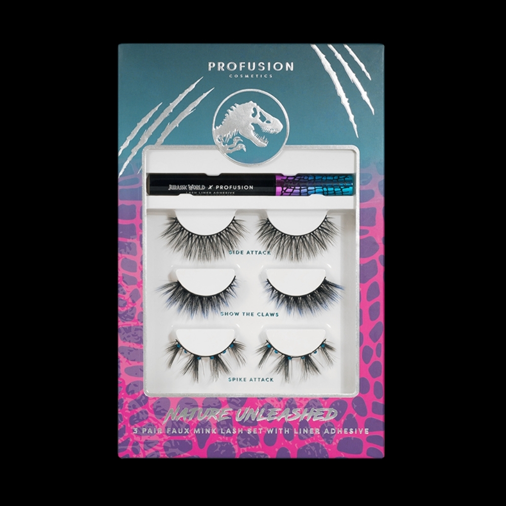Faux mink lash set with liner adhesive